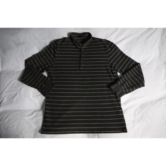 Lacoste Polo Shirt Mens 5 Black Striped Preppy Long Sleeve Alligator Embroidery - Picture 1 of 9